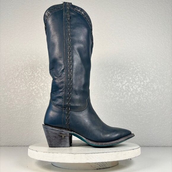 Lane Everyday Emma Womens Cowboy Boots 7.5 Blue Western Cowgilr Mid Calf Tall - Picture 2 of 10